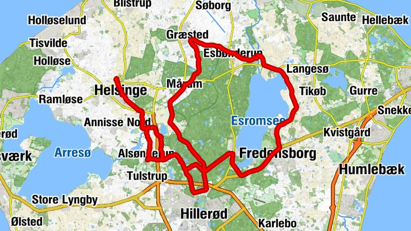 Troldebakkerne - Helsinge - Hillerød - Fredensborg