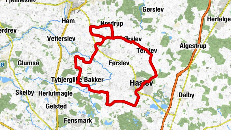 Nordrup - Terslev Kirke - Haslev - Tybjerg Kirke