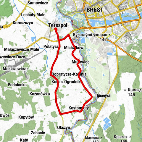 Kostomłoty - Kostomłoty (osada) - Dobratycze - Terespol