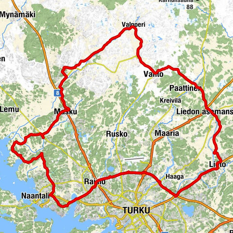 Koljola - Vahto - Liedon asemanseutu - Santamala