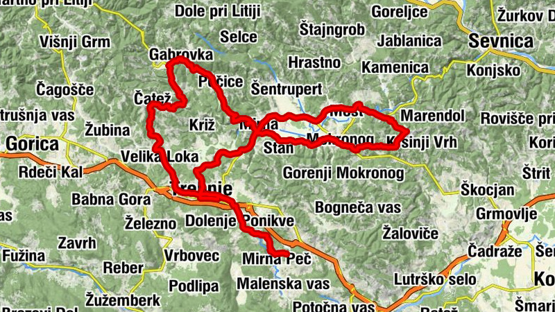 Mirna Peč - Sveti Marko - Rusov hrib - Sv. Trojica