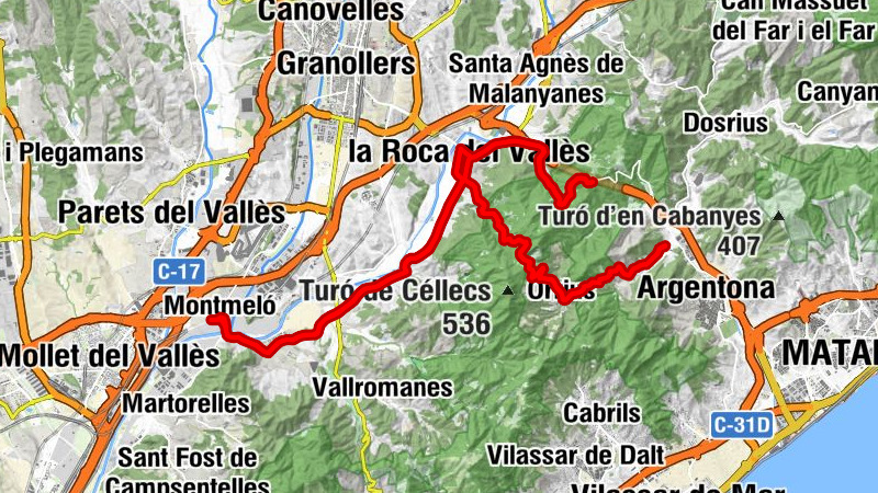Mollet del Vallès - Santa Maria - Coll de Parpers - Montmeló