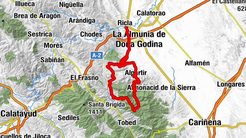 Ricla-La Almunia - El Collau de Valluengo - Collado de Valdecristina - Capilla de San Gervasio y San Protasio