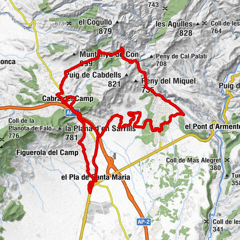el Pla de Santa Maria - Coll de Sàrria - Roques del Migdia - Esglesia de l'Assumpció