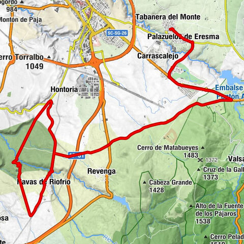 Palazuelos de Eresma - Peñas del Erizo - Parque Robledo - Colonia de San Antolín