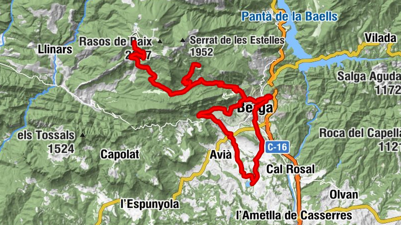 Graugés - els Roures - Xalet Refugi Rasos de Peguera - Santuari de Corbera