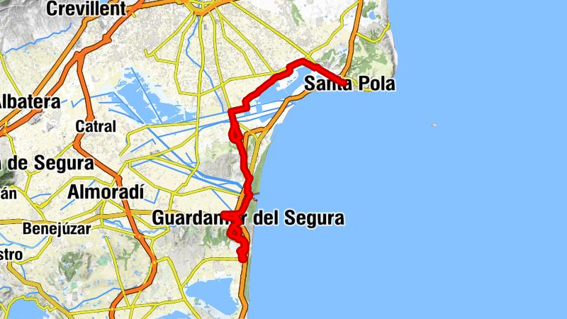 Santa Pola - Pinar de la Plana - Guardamar del Segura - Urbanització l'Estany