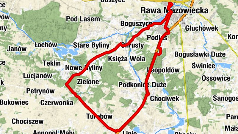 Rawa Mazowiecka - Podlas - Podkonice Miejskie