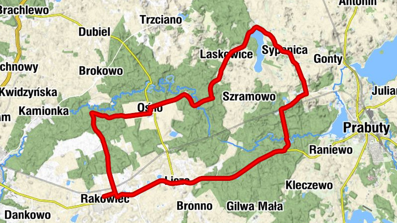 Rakowiec - Ośno - Laskowice - Kaplica Matki Bożej Królowej Polski w Sypanicy
