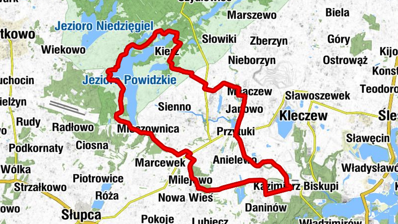 Kazimierz Biskupi - Warznia - Bochlewo Pierwsze - Tokarki Pierwsze