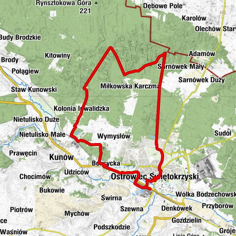 Ostrowiec Świętokrzyski - Kaplica pw. Świętej Katarzyny - Kolegiata pw. Świętego Michała Archanioła - Kościół Adwentystów Dnia Siódmego