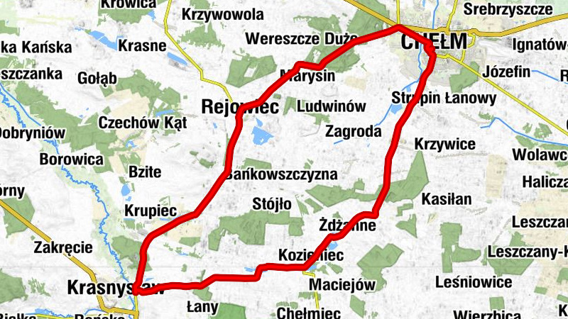 Krasnystaw - Kościół pw. Miłosierdzia Bożego w Siennicy Nadolnej - Rejowiec - Kościół pw. Wniebowzięcia Najświętszej Maryi Panny w Siennicy Różanej