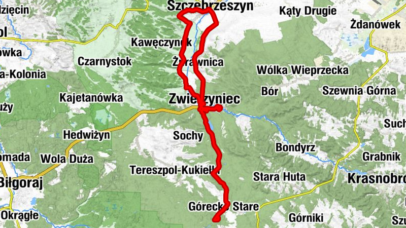 Górecko Stare - Sala Królestwa Świadków Jehowy - Kościół pw. św. Katarzyny w Szczebrzeszynie - Kościół pw. Świętego Izydora w Topólczy