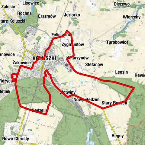 Różyca - Stare Żakowice - Żakowice - Koluszki