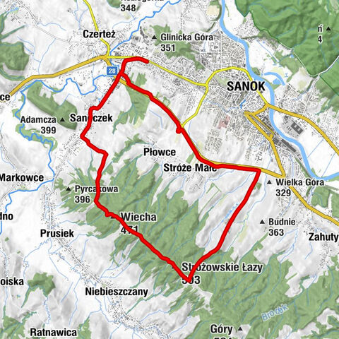 Sanok - Łysoń - Wiecha - Stróżowskie Łazy