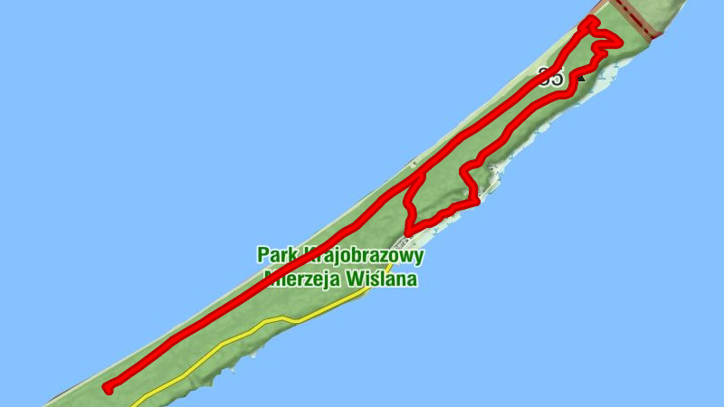 Krynica Morska - Restauracyjka Smaki Morza - Piaski - Kościół pw. Matki Bożej Gwiazdy Morza