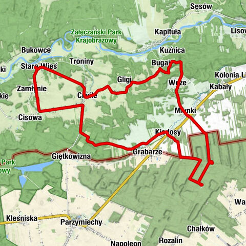Stara Wieś - Źródła - Załęcze Małe-Kolonia - Zelce