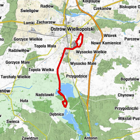Ostrów Wielkopolski - Janków Przygodzki - Trzcieliny - Szkudlarka