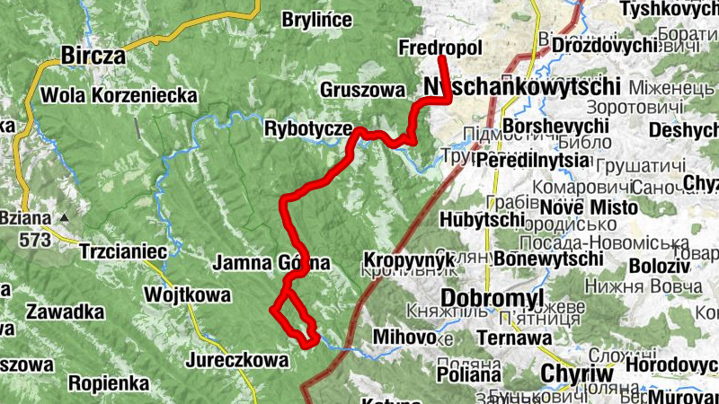 Fredropol - Cerkiew Podwyższenia Krzyża Świętego - Wierch - Przełęcz pod Jamną