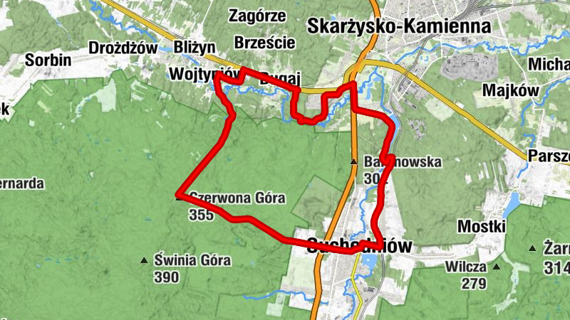 Skarżysko-Kamienna - Kaplica klasztorna - Czerwona Góra - Wołów