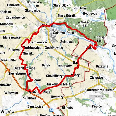 Osiedle Bolesława Chobrego - Kościół pw. Świętych Apostołów Piotra i Pawła - Pogorzelec - Kościół pw. Narodzenia Najświętszej Maryi Panny w Psarach