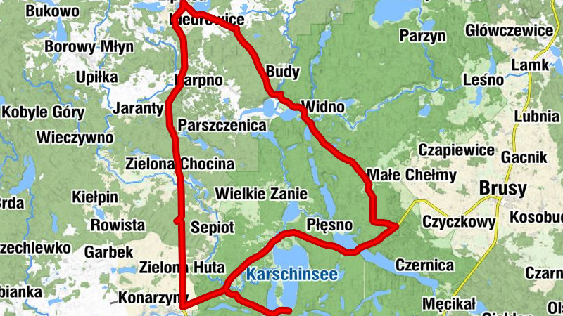 Małe Swornegacie - Styporc - Chociński Młyn - Restauracja Jeziorna