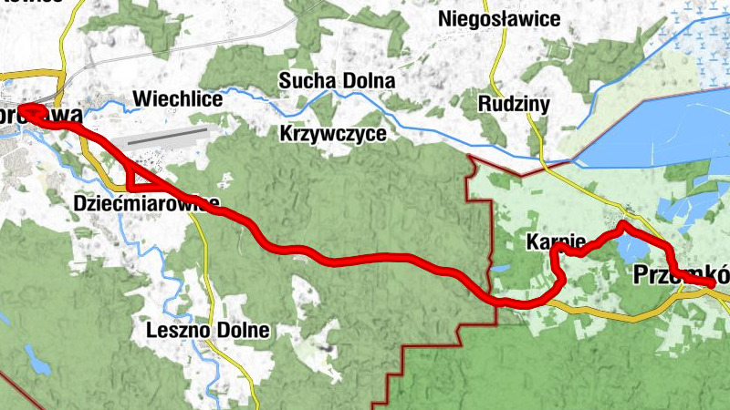 Przemków - Mała Huta - Duża Huta - Szprotawa