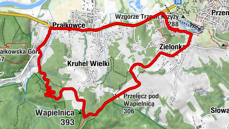 Prałkowce - Kościół pw. Matki Bożej Zbaraskiej - Wapielnica - Przełęcz pod Wapielnicą