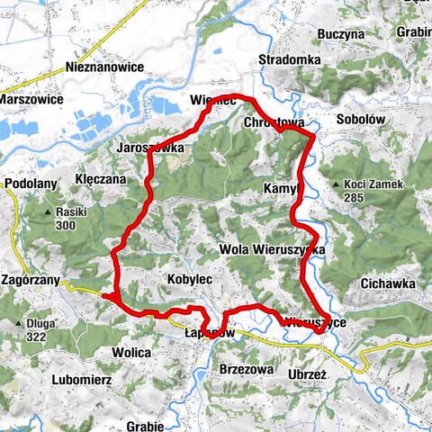 Sakówka - Zarębówka - Kościół pw. Matki Bożej Fatimskiej w Jaroszówce - Kościół pw. Świętego Bartłomieja Apostoła w Łapanowie (stary)