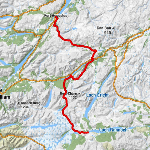 Bridge of Gaur - Melgarve - Corrieyairack Pass - Fort Augustus