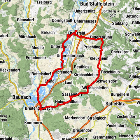 Ebensfeld - Gasthof Veitsberg - Dittersbrunn - Sankt Wolfgang