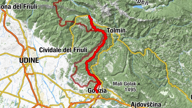 Kobarid - Monte Nachnoi / Nagnoj - Vrh - Borgo Castello