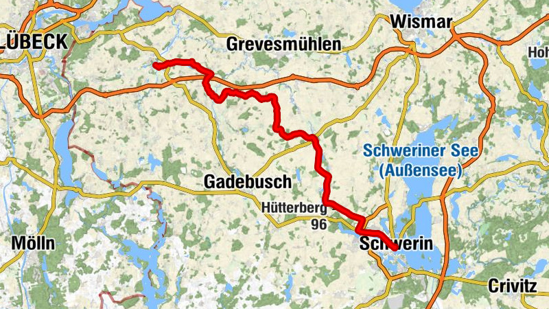 Schwerin - Paulskirche - Hütterberg - Schönberg