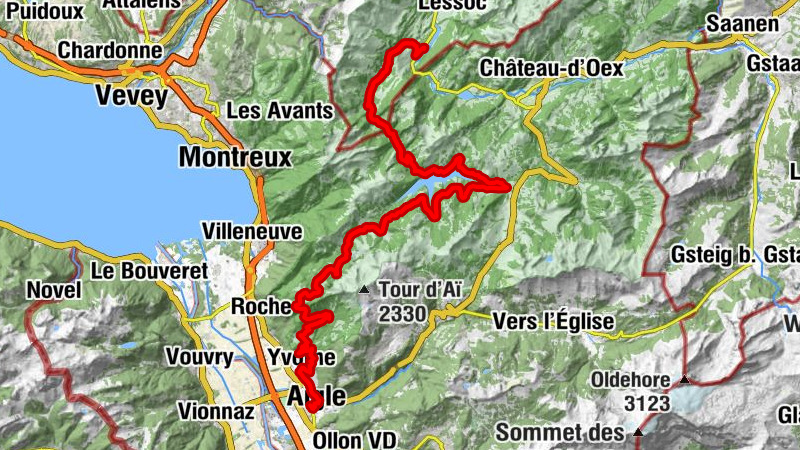 Montbovon - Chapelle des Allières - Sex de la Sarse - Aigle