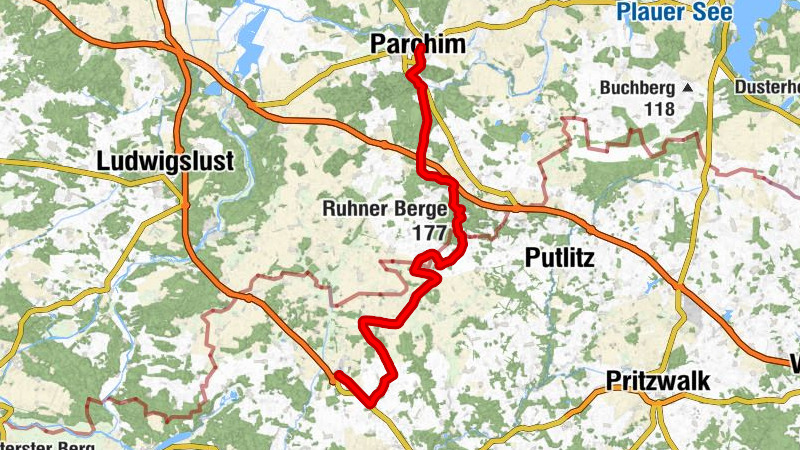 Neuapostolische Kirche Parchim - Ruhner Berge - Dorfkirche Berge - Karstädt