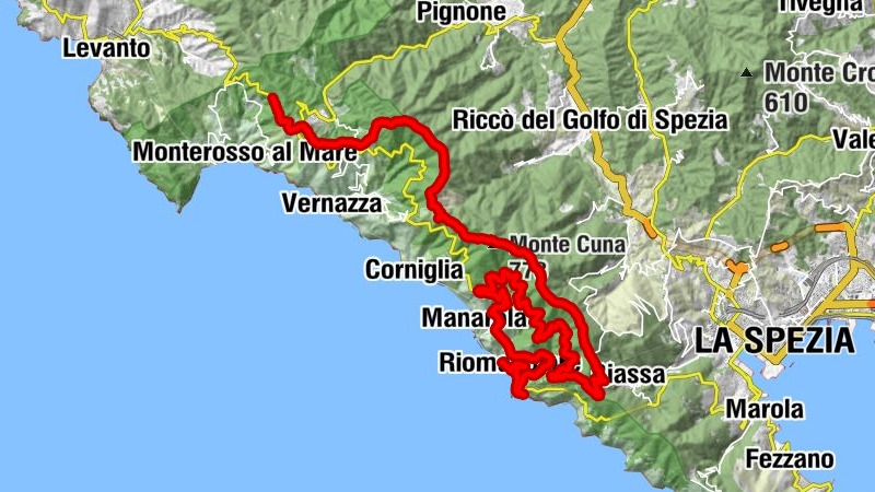 Riomaggiore - Monte Capri - Monte Malpertuso - Monterosso al Mare