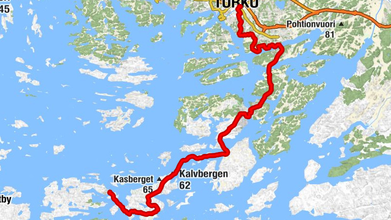 Turku - Luolavuori - Kiialanmäki - Nagu hamn