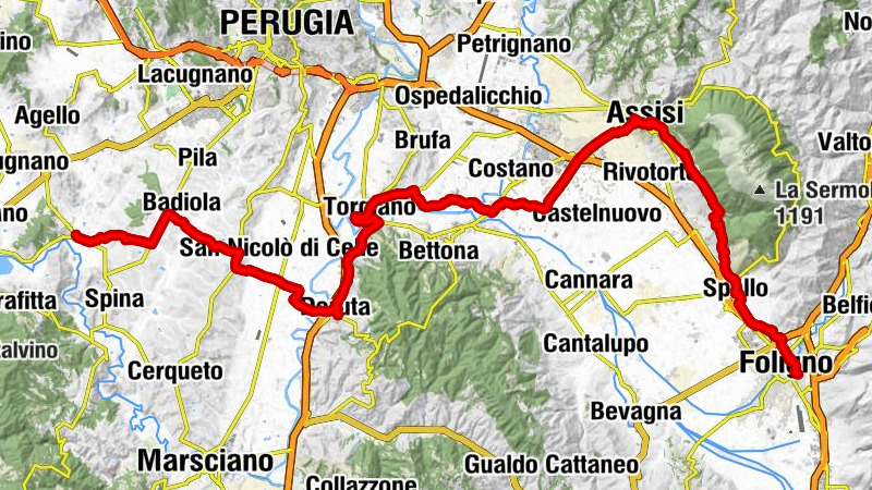 Foligno - San Lorenzo - Porziuncola - Castiglione della Valle