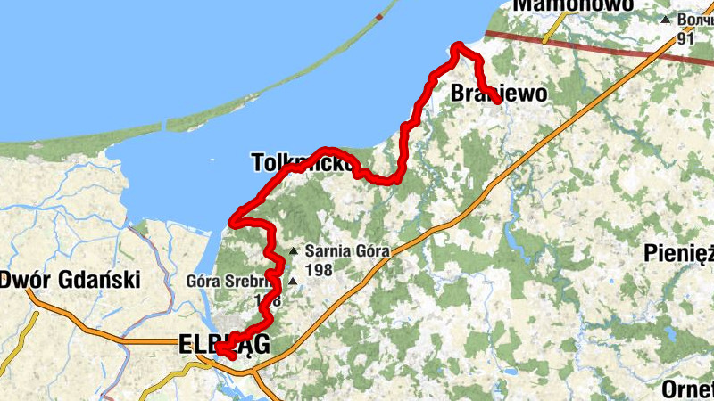 Braniewo - Kościół pw. Świętego Krzyża - Kościół pw. Świętego Mikołaja - Elbląg