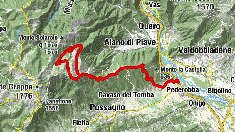 Pederobba Cavaso Possagno - Monte Tomba - Bocca di Forca - Malga Cason Del Sol