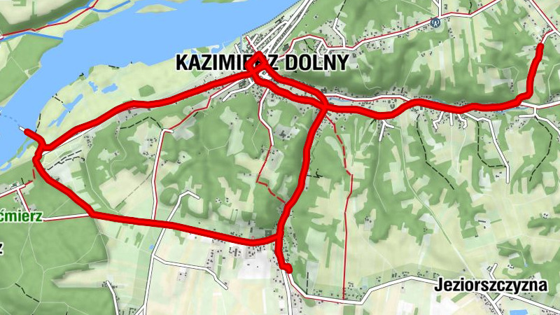 Las Miejski - Kazimierz Dolny - Klubojadalnia Przystanek Korzeniowa - Kościół pw. Świętej Anny