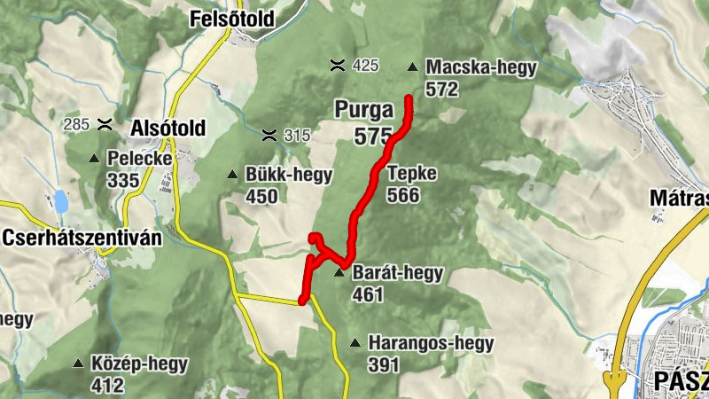 Mátraszőlős - Tepke - Purga - Kozárd