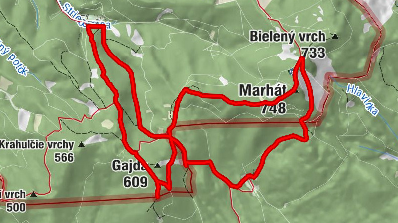 Hubina - Gajda - Visiace skaly - Marhát