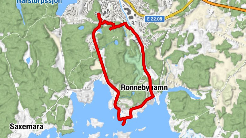 Ronneby - Älgbacken - Grönaslätt - Bussemåla