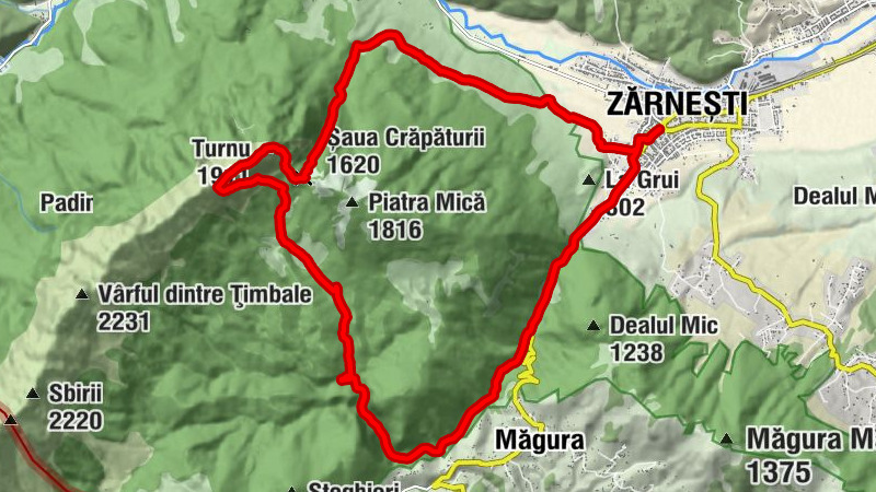 Zărnești - Șaua Crăpăturii - Turnu - Salvamont Zărnești