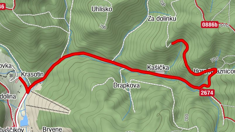 Krasotin - Hore Mraznicou - Kašička - Vadičovský vodopád