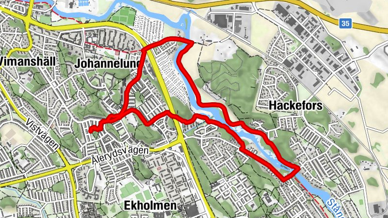 Johannelund - Duvkullen - Jakobsdal - Linköping