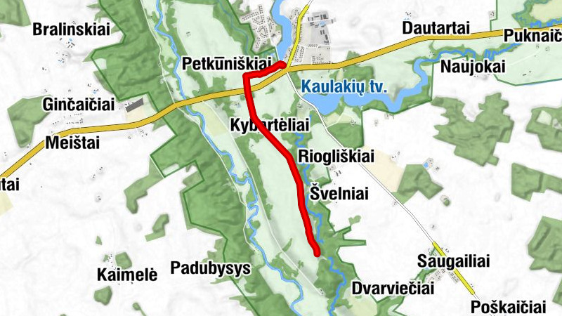Kaulakiai - Petkūniškiai - Kybartėliai - Spandotai