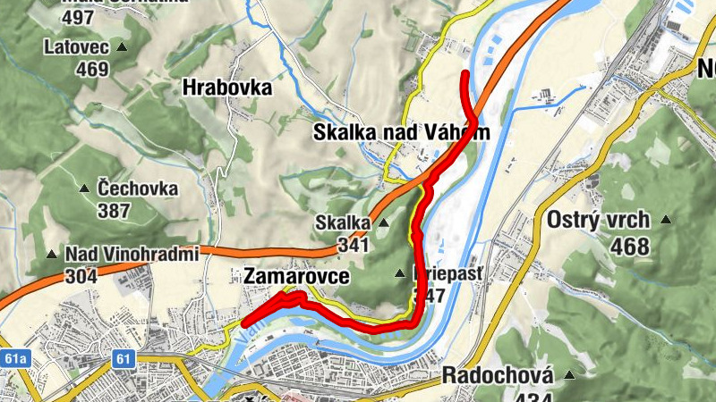 Trenčín - Zamarovce - Skalka pri Trenčíne