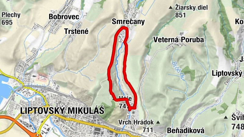 Okoličné - Háje - Smrečany - Liptovský Mikuláš